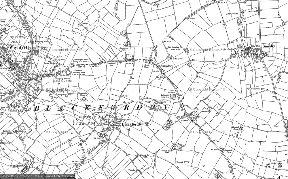 Old Map of Boundary, 1900 - 1901 in 1900