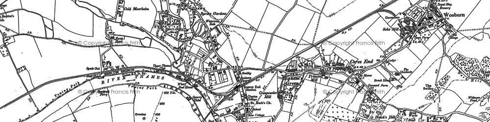 Old map of Bourne End in 1897