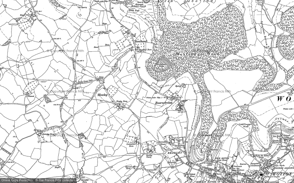 Old Map of Historic Map covering Brackenbury Ditches in 1881