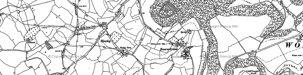 Old map of Bournstream in 1881