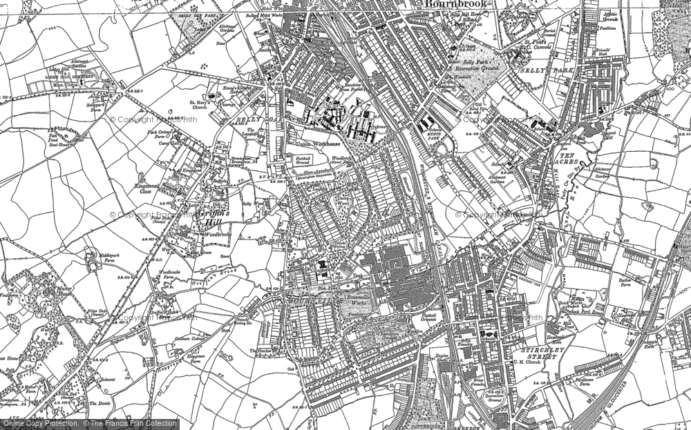 Old Map of Bournville, 1882 in 1882