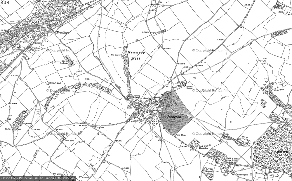 Old Map of Bourton, 1882 in 1882