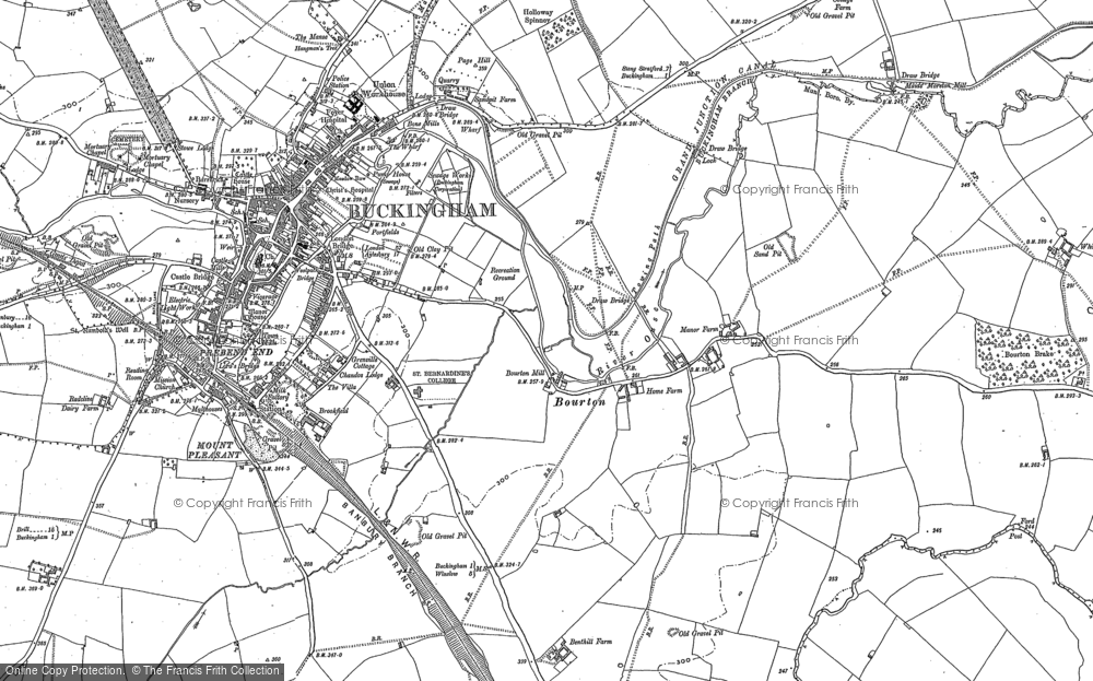 Old Map of Historic Map covering Bourton Grounds in 1899