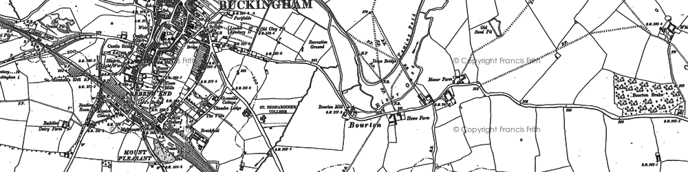 Old map of Bourton Grounds in 1899
