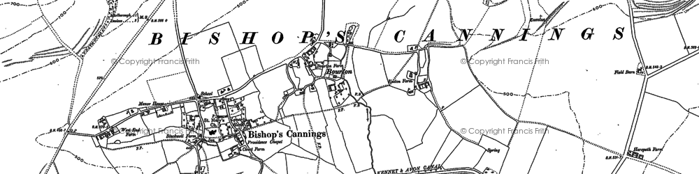 Old map of Bourton in 1899