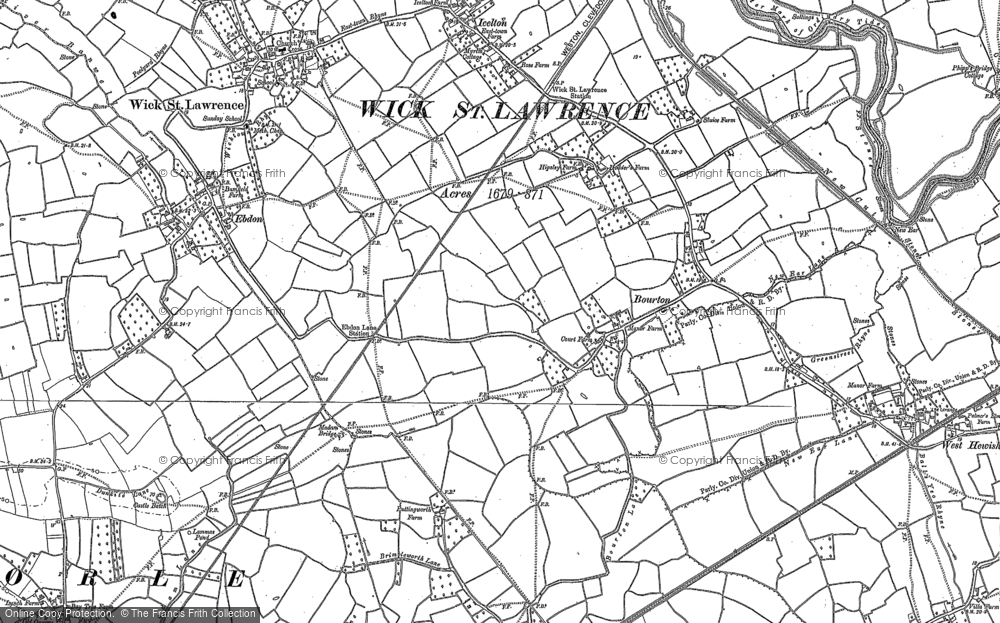 Old Map of Bourton, 1900 - 1902 in 1900