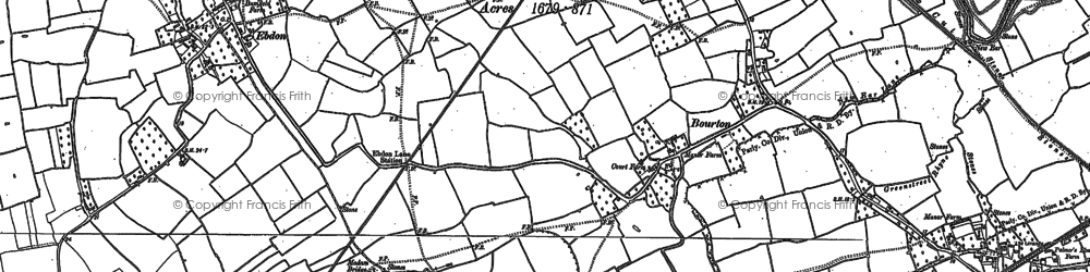 Old map of Bourton in 1900