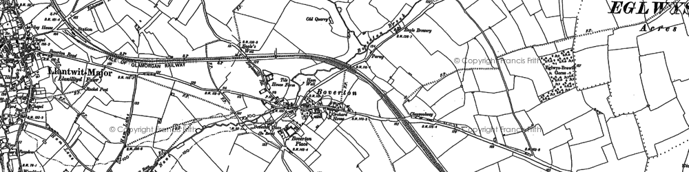 Old map of Boverton in 1897