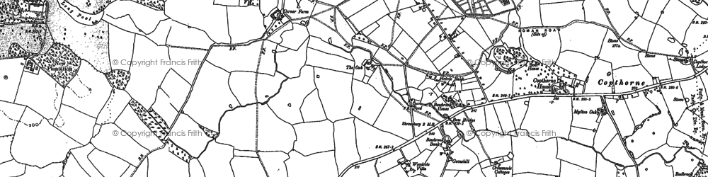 Old map of Woodcote in 1881