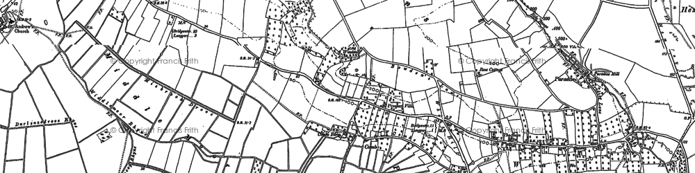 Old map of Bowdens in 1885