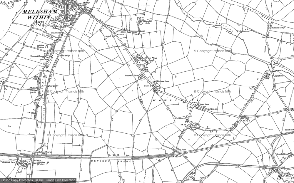 Old Map of Bowerhill, 1899 in 1899
