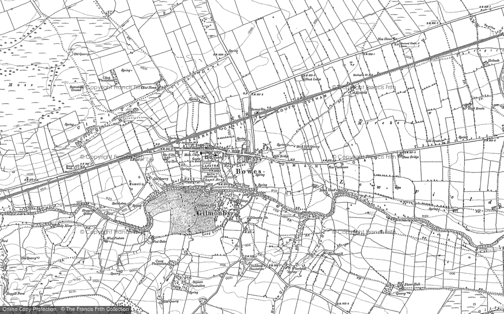 Old Map of Bowes, 1912 in 1912