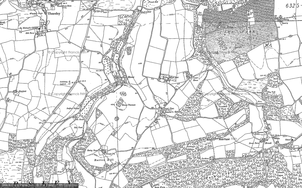 Old Map of Historic Map covering Boundless Copse in 1896