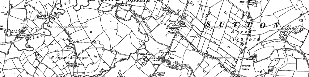 Old map of Sutton Green in 1909