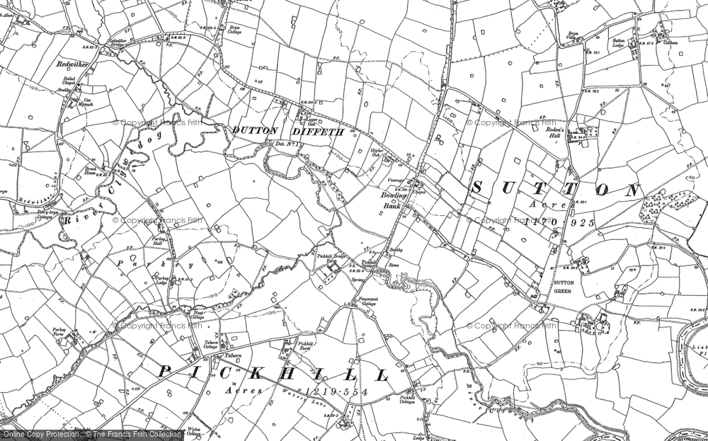 Old Map of Historic Map covering River Clywedog in 1909