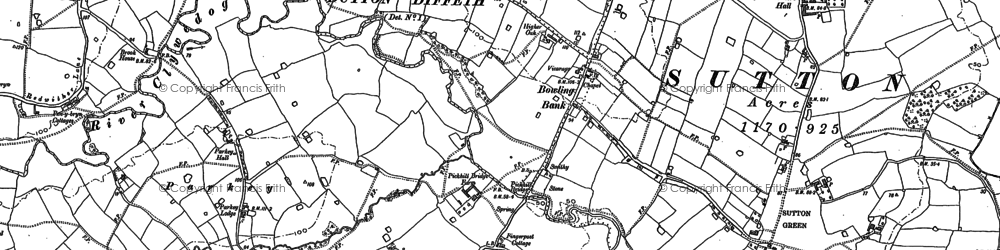 Old map of River Clywedog in 1909