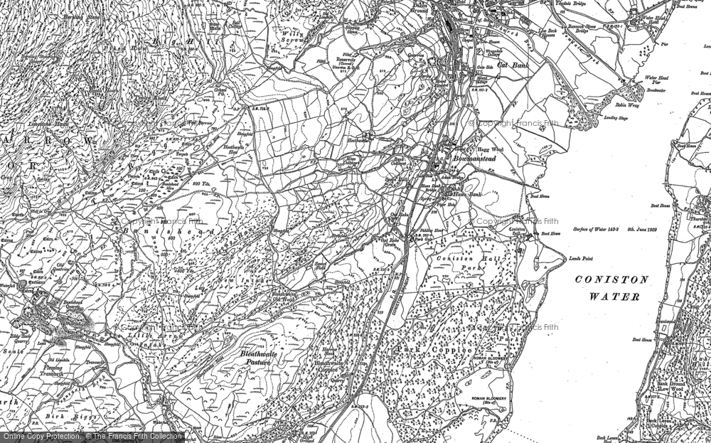 Old Map of Historic Map covering Below Beck Fells in 1912