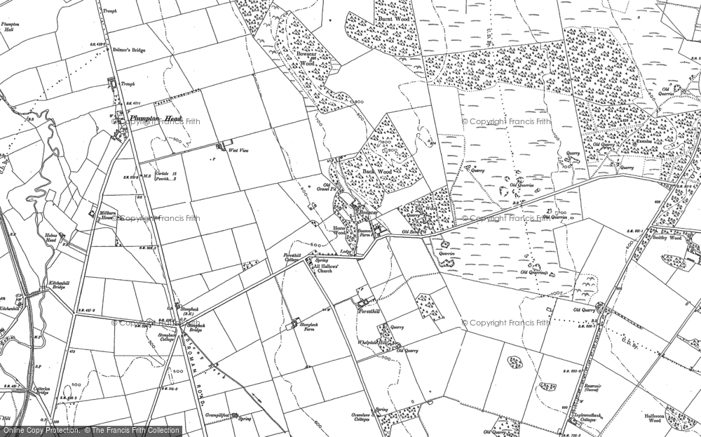 Old Map of Bowscar, 1898 in 1898