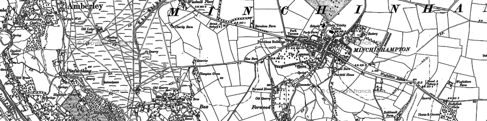 Old map of Box in 1882