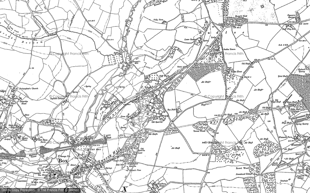 Old Map of Historic Map covering Box Tunnel in 1919