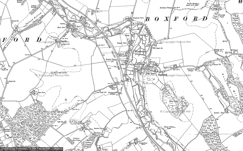 Old Map of Boxford, 1898 - 1899 in 1898