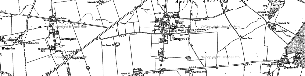 Old map of Boxgrove in 1896