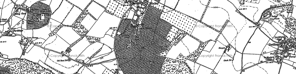 Old map of Boxley Ho in 1895