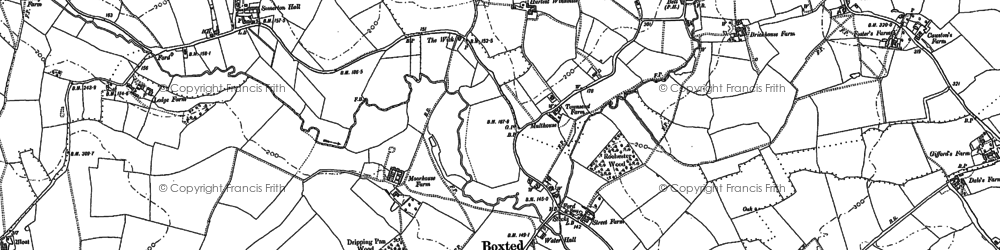 Old map of Boxted in 1884
