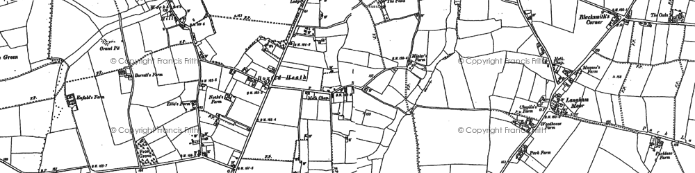 Old map of Boxted Cross in 1896