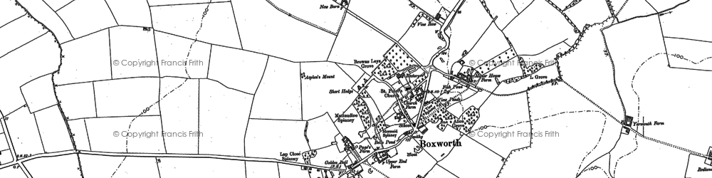 Old map of Boxworth in 1886