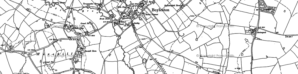 Old map of Harehill in 1880