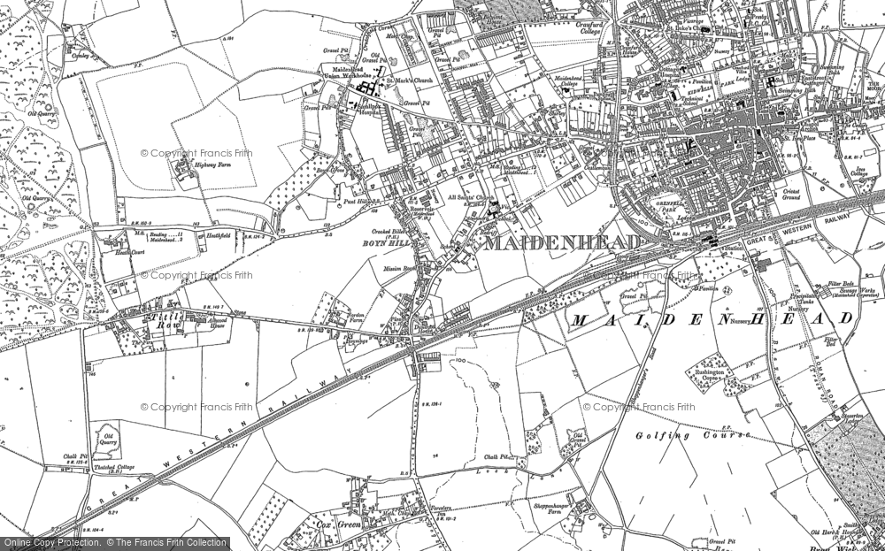 Old Map of Historic Map covering Cox Green in 1910