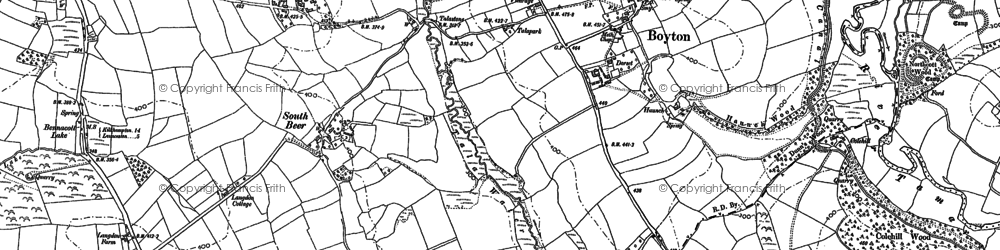 Old map of Boyton in 1883
