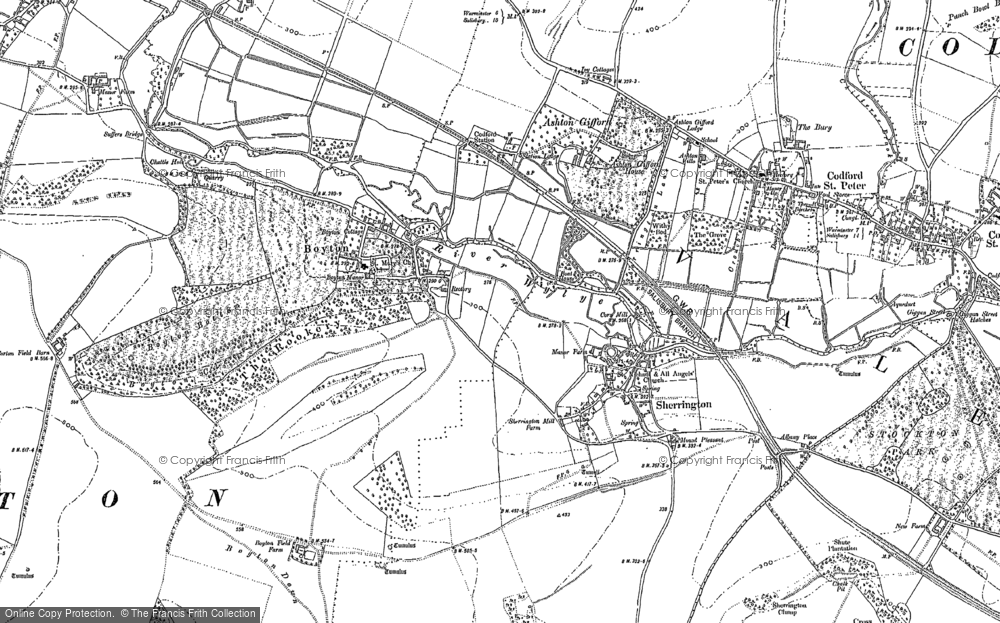 Old Map of Historic Map covering Boyton Down in 1899
