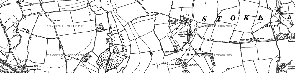 Old map of Boyton End in 1896