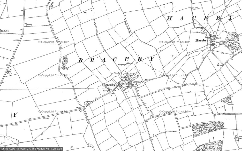 Old Map of Braceby, 1886 - 1887 in 1886
