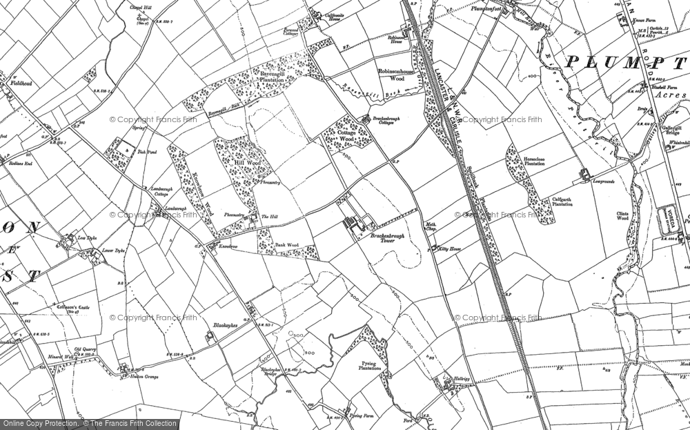 Old Map of Historic Map covering Brackenburgh Cottages in 1898