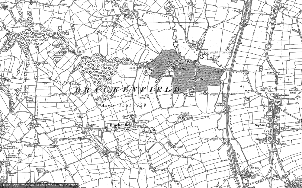 Old Map of Historic Map covering Doehole in 1879
