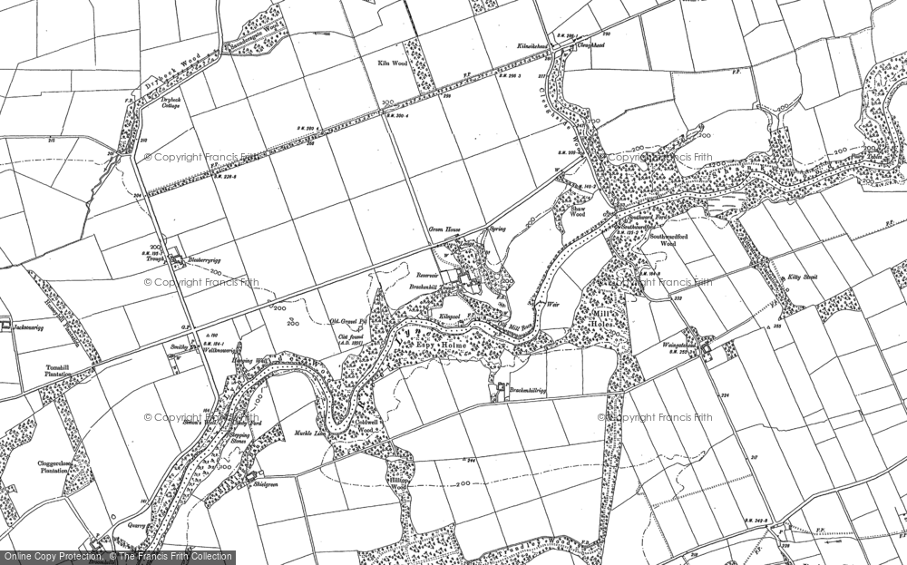 Old Map of Historic Map covering Whitecloserigg in 1899