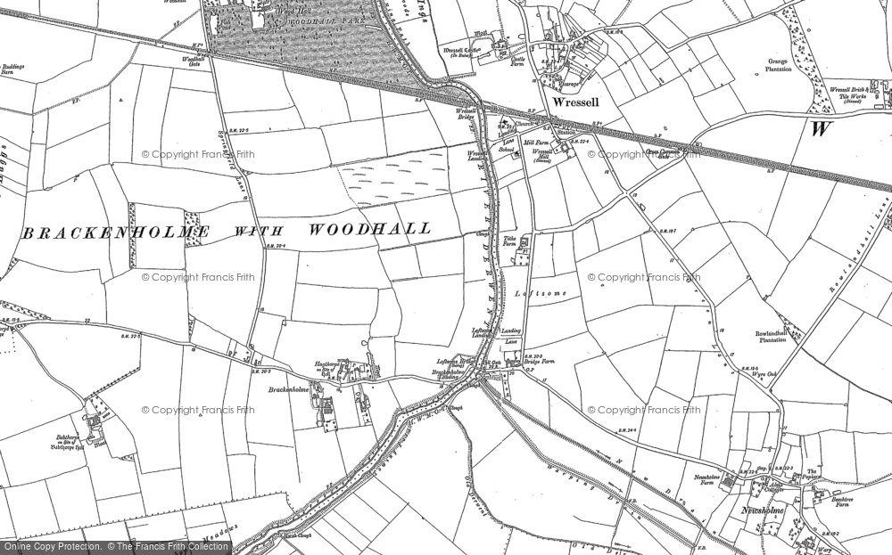 Old Map of Historic Map covering Barmby Marsh in 1889