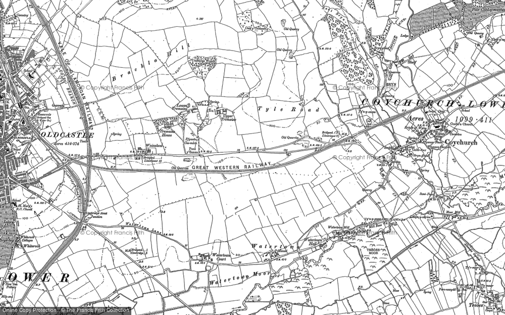 Old Map of Historic Map covering Brackla Hill in 1897