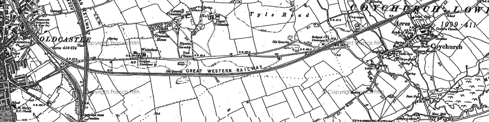 Old map of Brackla Hill in 1897