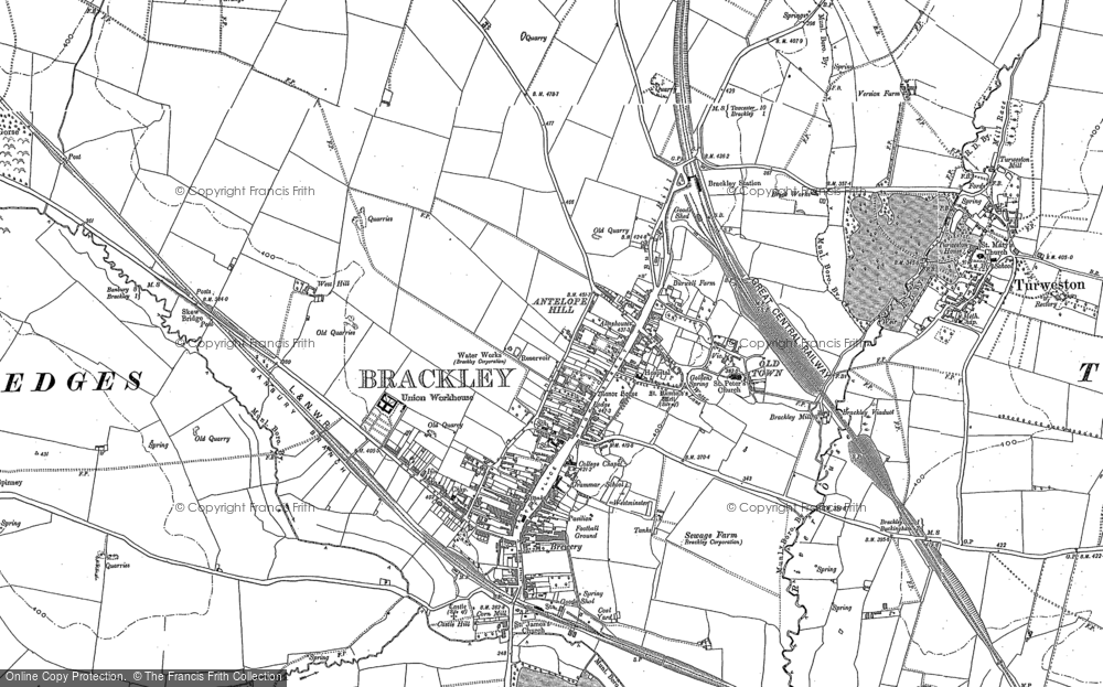 Old Map of Brackley, 1883 - 1898 in 1883