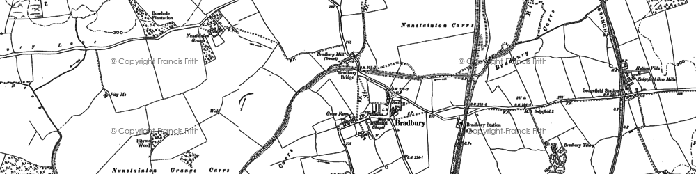 Old map of Bradbury in 1896