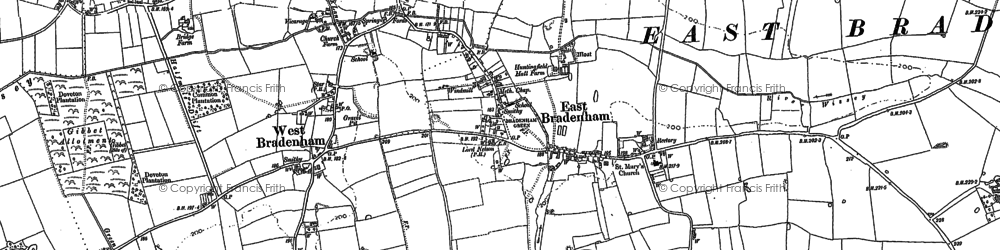 Old map of Bradenham Hill in 1882