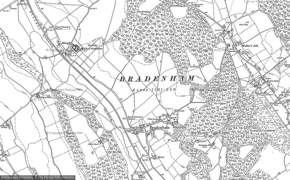 Old Map of Bradenham, 1897 in 1897