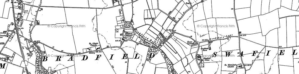 Old map of Bradfield in 1884