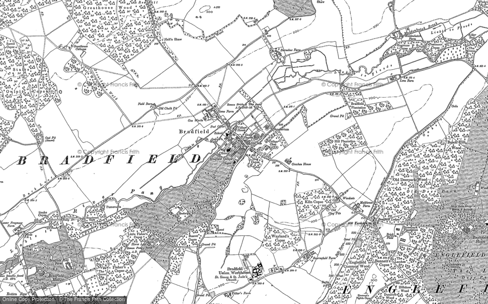 Old Map of Bradfield, 1898 in 1898
