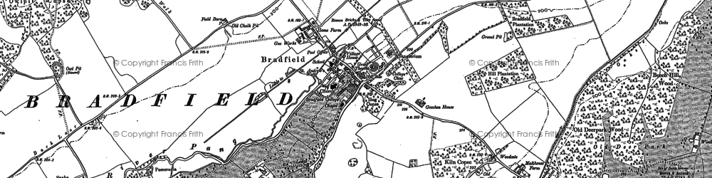 Old map of Bradfield in 1898