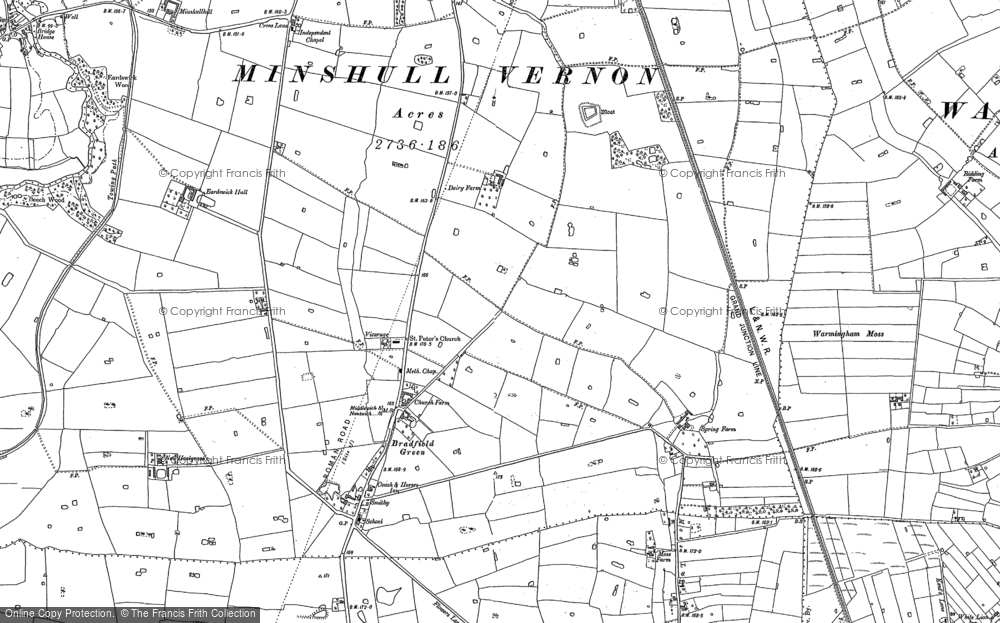 Old Map of Bradfield Green, 1897 in 1897